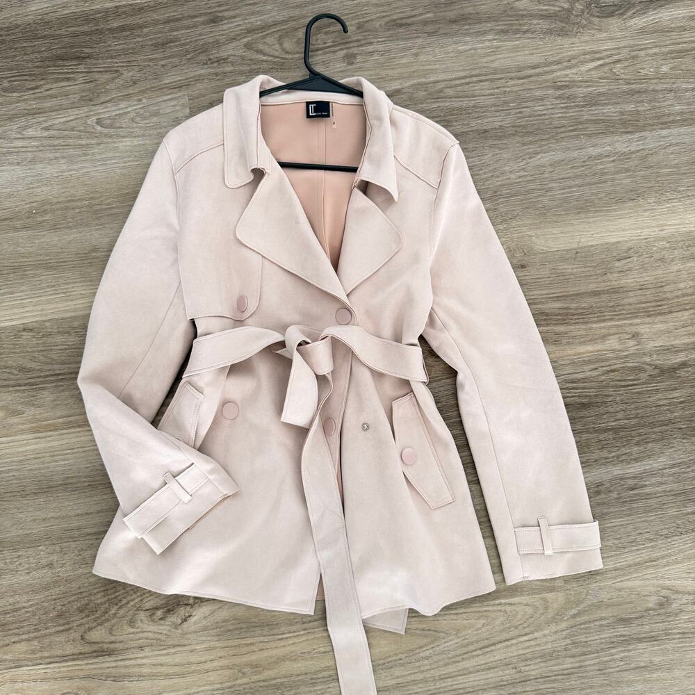 Love Token Faux Suede Jacket – Blush Pink